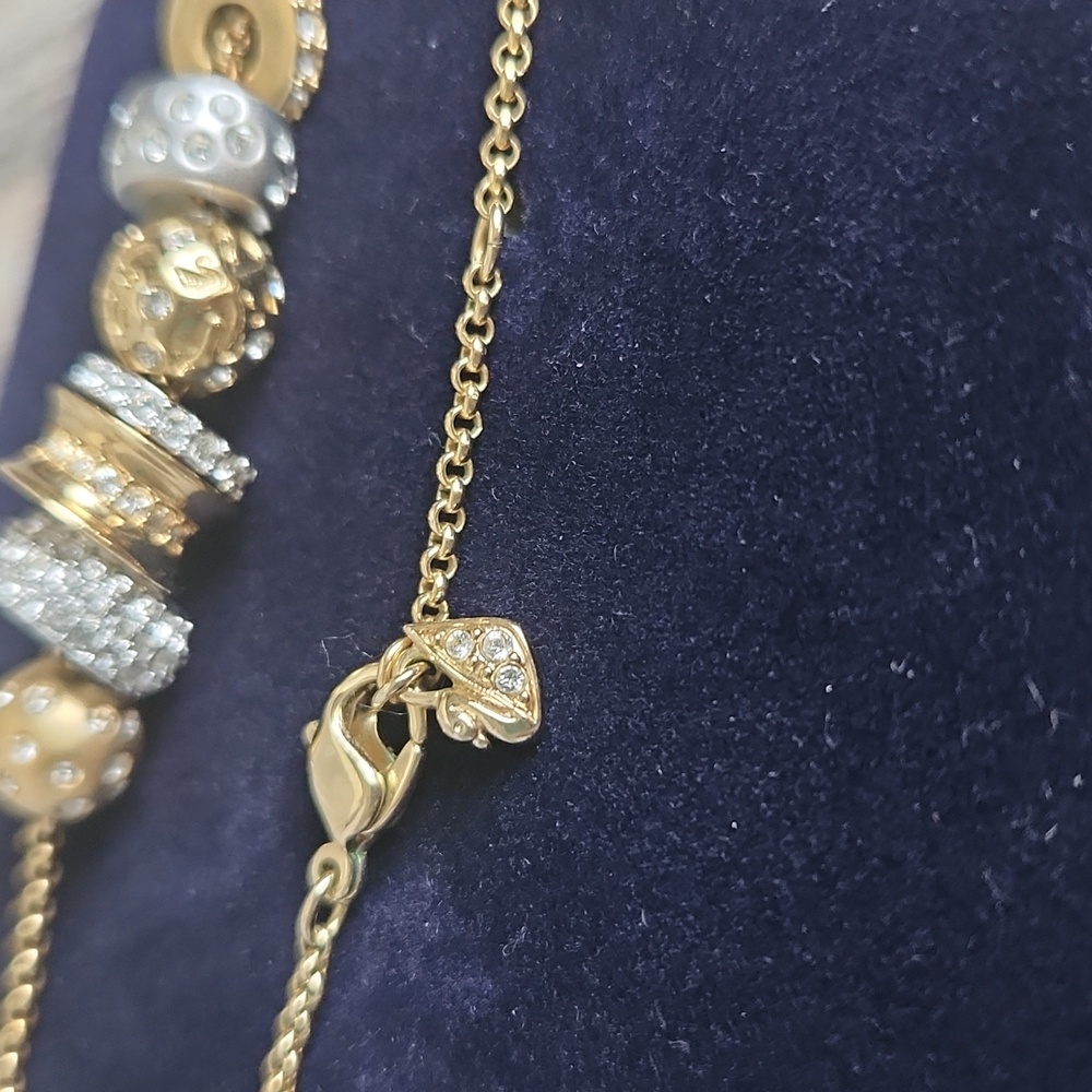 SWAROVSKI Gold And Silver Charm Bead Necklace - Picture 7 of 7